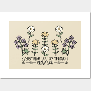 cute flowers inspirational and motivational art Posters and Art